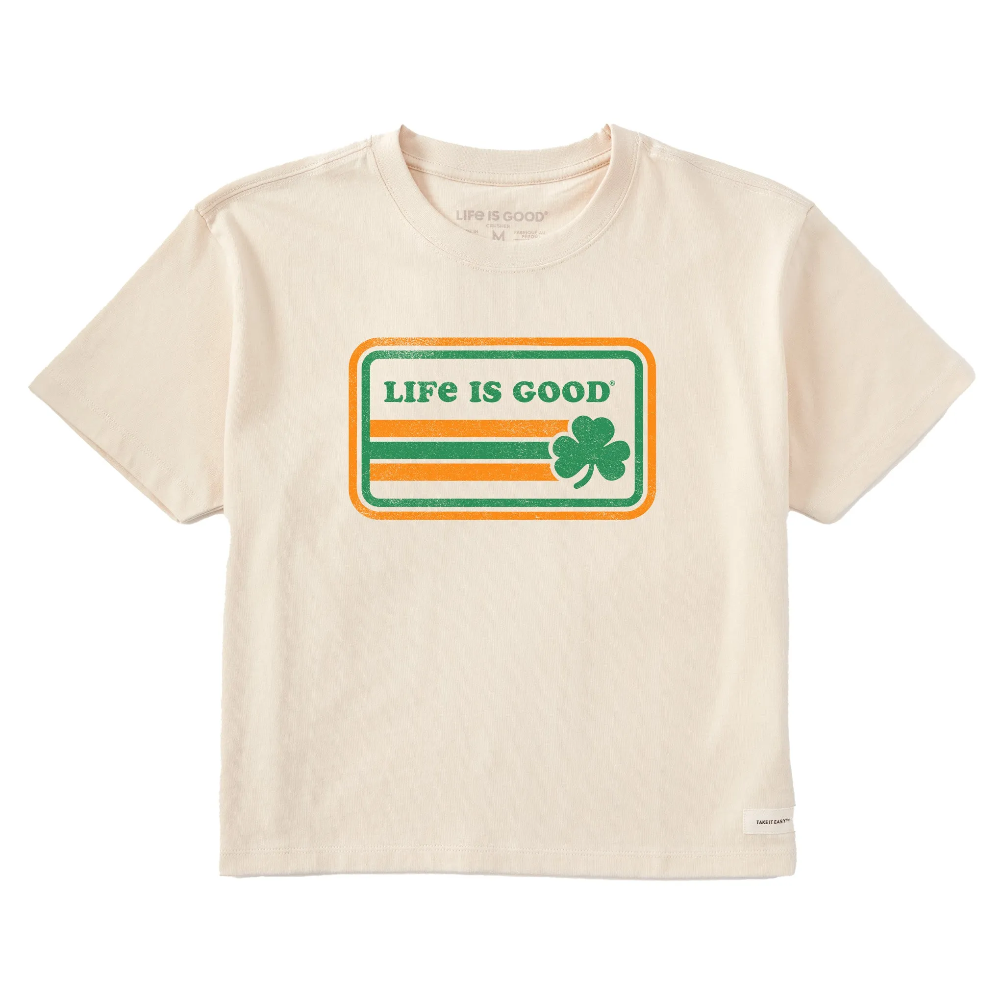 Women's Stripe Clover Short Sleeve Crusher Boxy Tee sold by Life is Good product image thumbnail 3