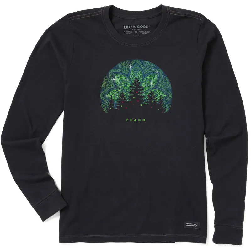 Women's Twinkling Tree Forest Long Sleeve Crusher Tee sold by Life is Good