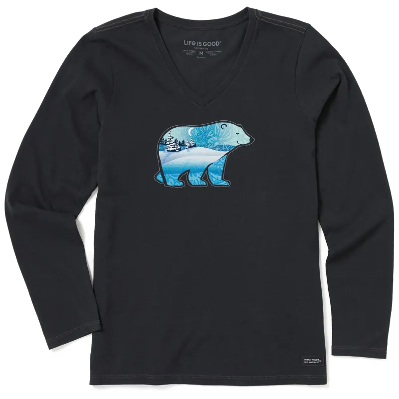 Women's Winter Polarscape Long Sleeve Crusher Vee made by Life is Good