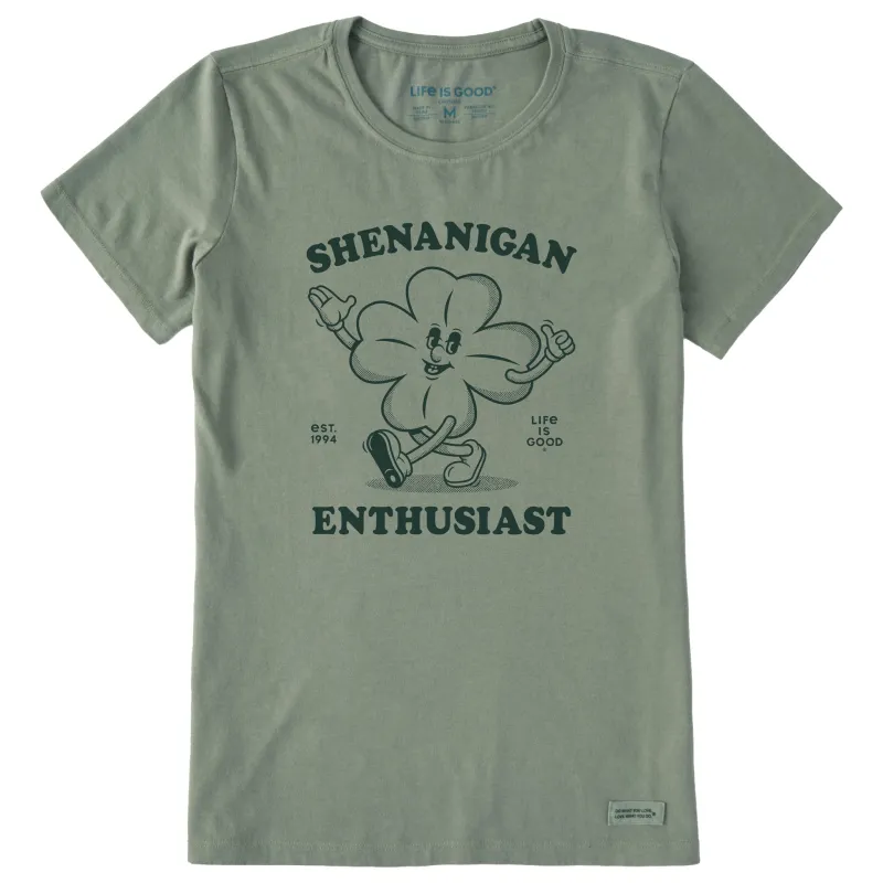Women's Shenanigan Enthusiast Clover Short Sleeve Crusher Tee made by Life is Good
