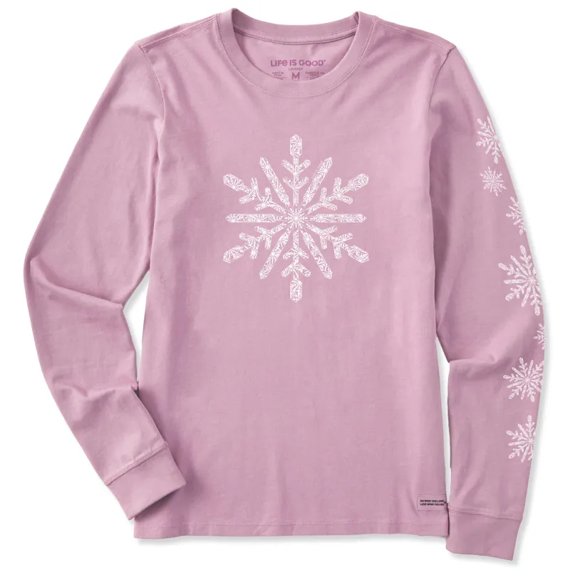 Women's Contrast Snowflake Long Sleeve Crusher Tee made by Life is Good