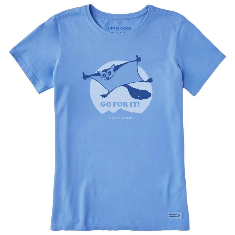 Women's Go For It Flying Squirrel Short Sleeve Tee sold by Life is Good
