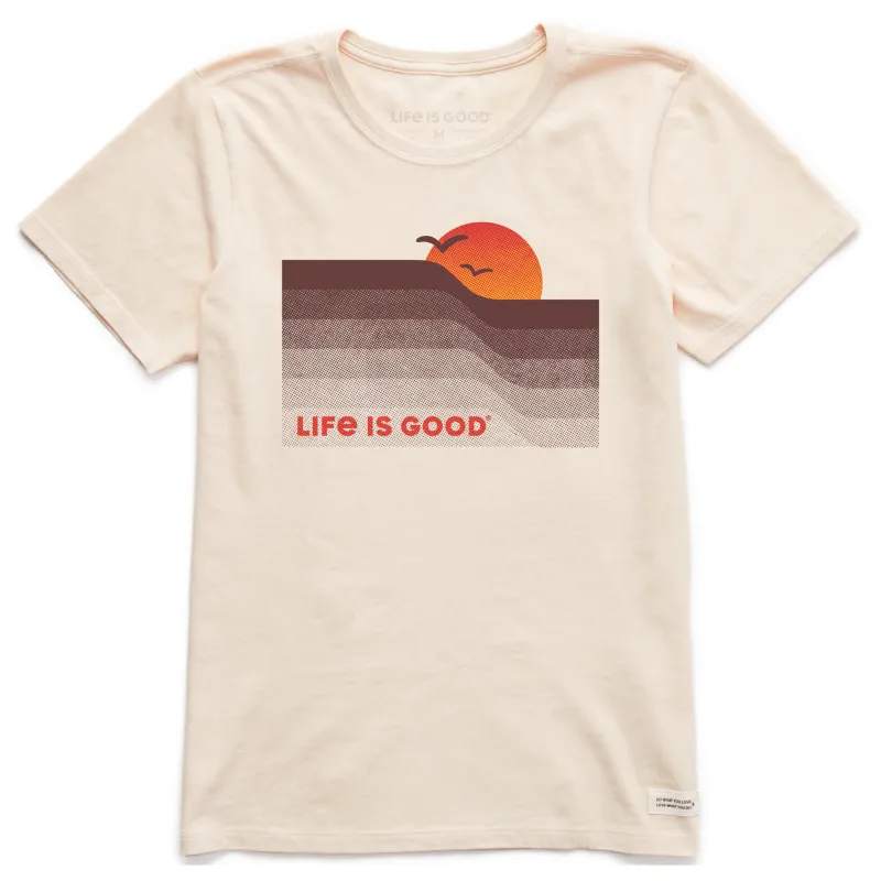 Women's Wavy Sunset Short Sleeve Crusher Tee sold by Life is Good