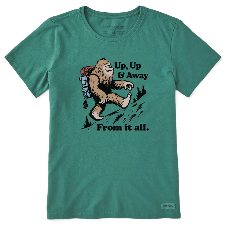 Women's Up Up & Away Bigfoot Short Sleeve Crusher Tee sold by Life is Good