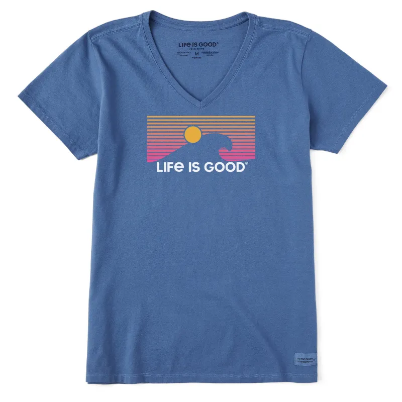 Women's Ocean Wave Vista Short Sleeve Crusher-LITE Vee sold by Life is Good