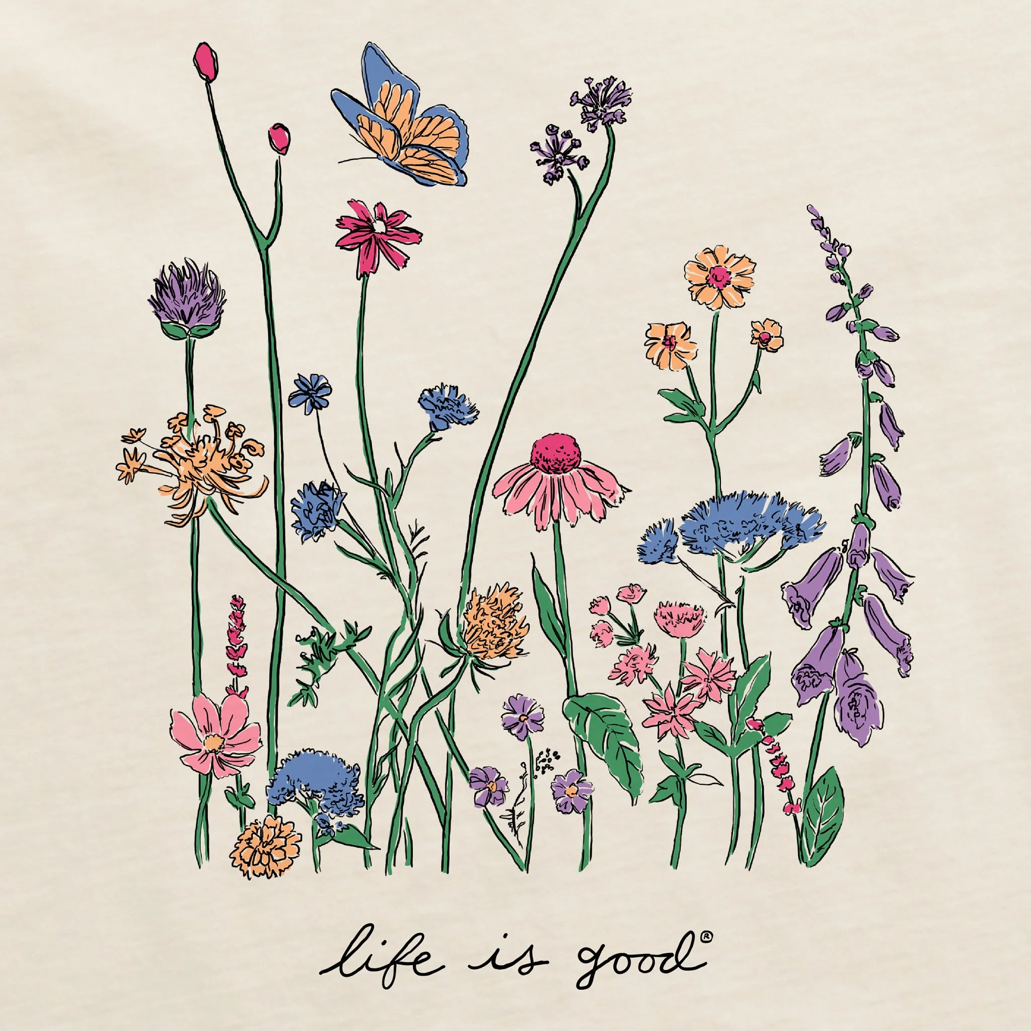 Women's Realaxed Wildflowers Long Sleeve Crusher Tee sold by Life is Good product image thumbnail 2