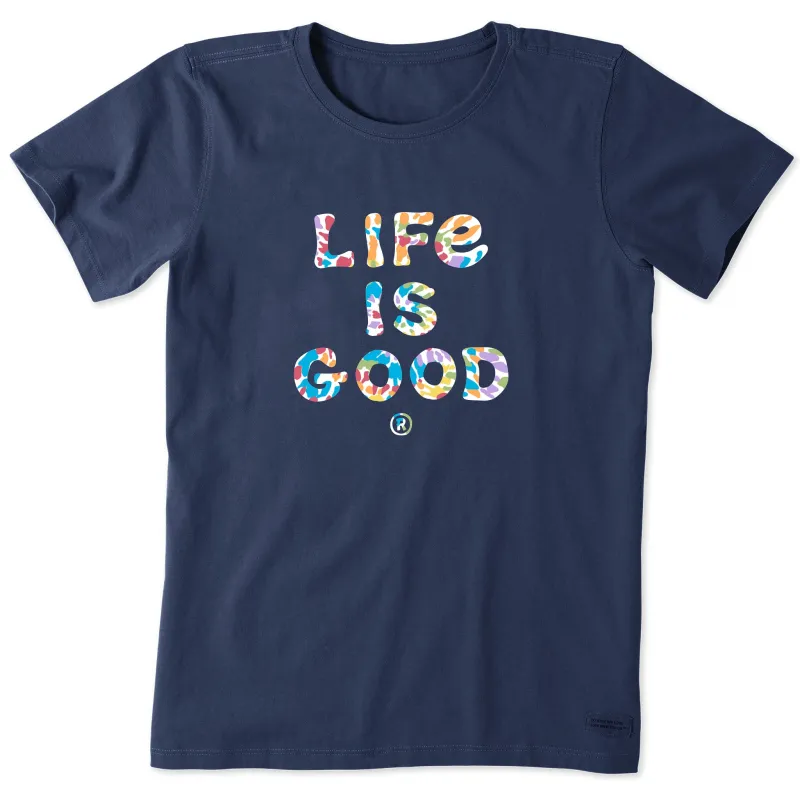 Women's Big Tie Dye Stack Short Sleeve Crusher Tee sold by Life is Good