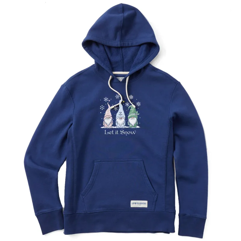 Women's Let it Snow Gnomes Simply True Fleece Hoodie sold by Life is Good