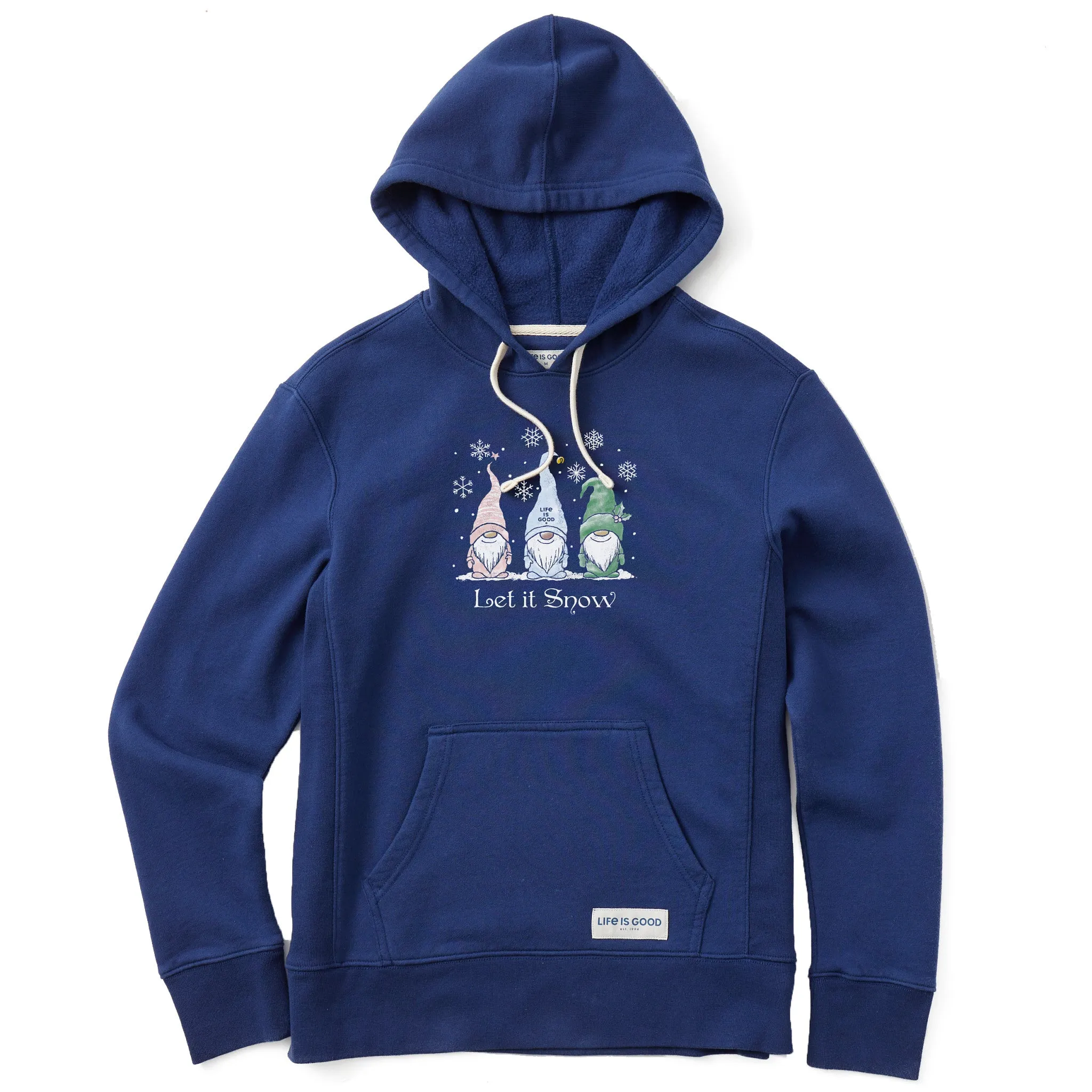 Women's Let it Snow Gnomes Simply True Fleece Hoodie sold by Life is Good