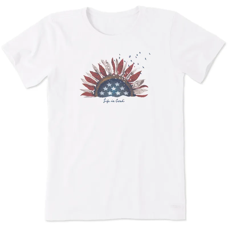 Women's Sunflower USA Short Sleeve Tee sold by Life is Good