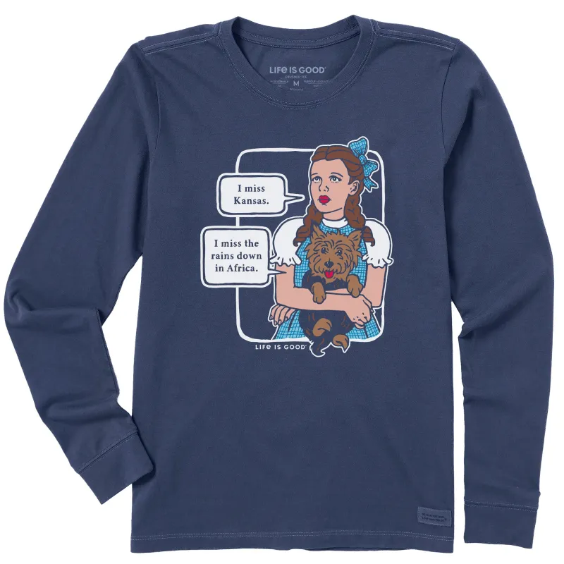 Women's Wizard of Oz I Miss Kansas Long Sleeve Crusher Tee made by Life is Good
