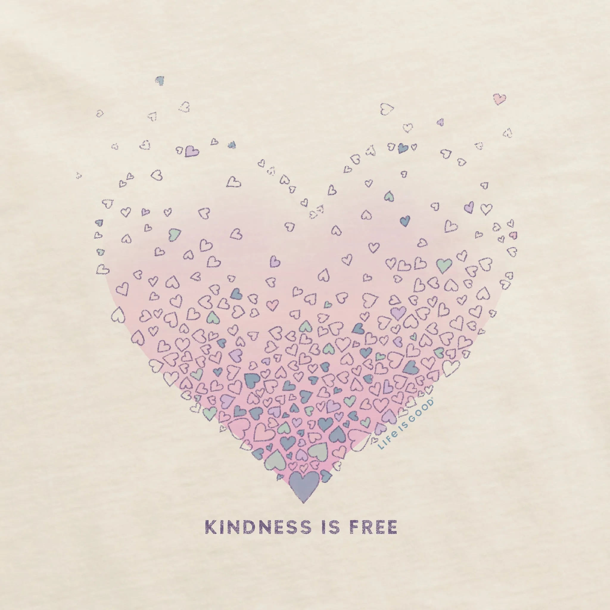 Women's Kindness is Free Evaporating Heart Simply True Crew sold by Life is Good product image thumbnail 2