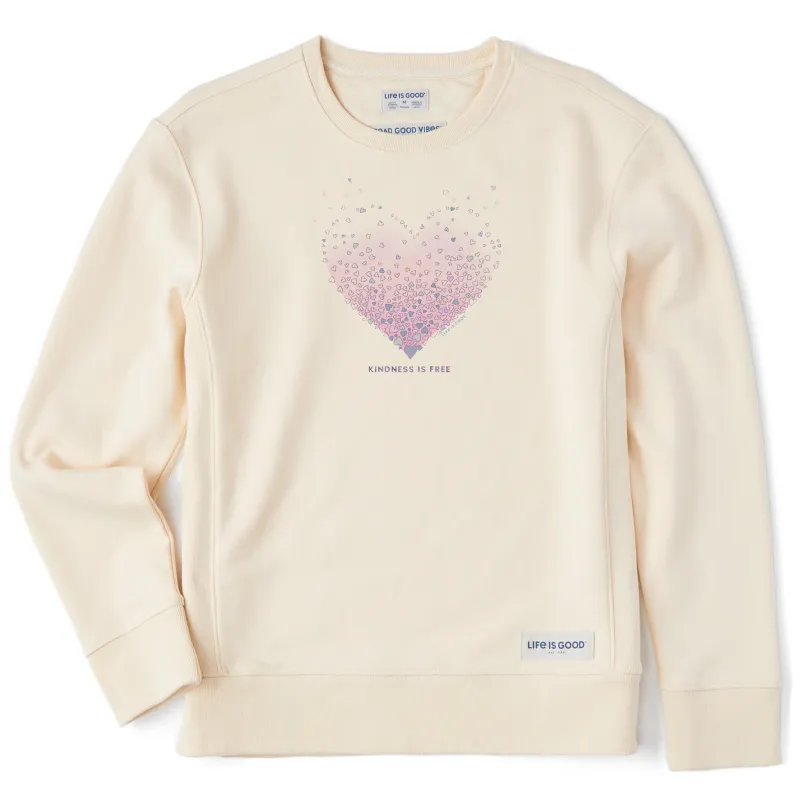 Women's Kindness is Free Evaporating Heart Simply True Crew sold by Life is Good