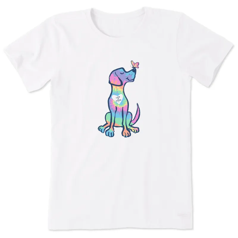 Women's Tie Dye Spring Dog Short Sleeve Tee sold by Life is Good