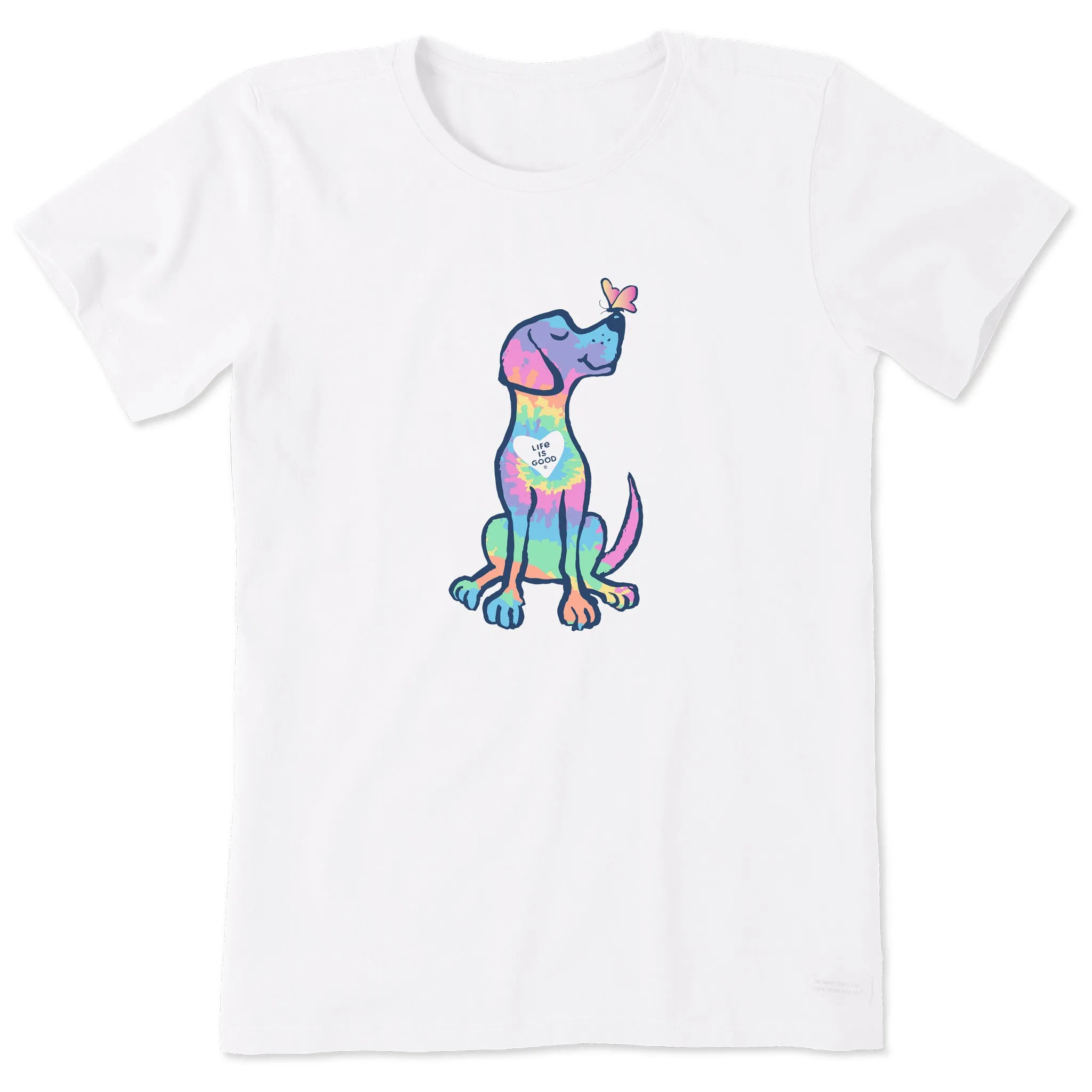 Women's Tie Dye Spring Dog Short Sleeve Tee sold by Life is Good