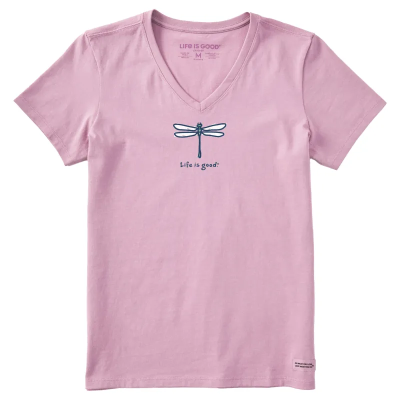 Women's Dragonfly Short Sleeve Crusher Vee sold by Life is Good