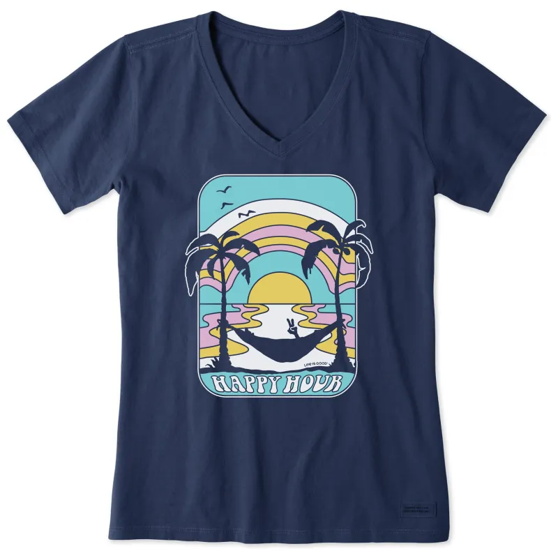 Women's Happy Hour Hammock Short Sleeve Crusher-LITE Vee sold by Life is Good