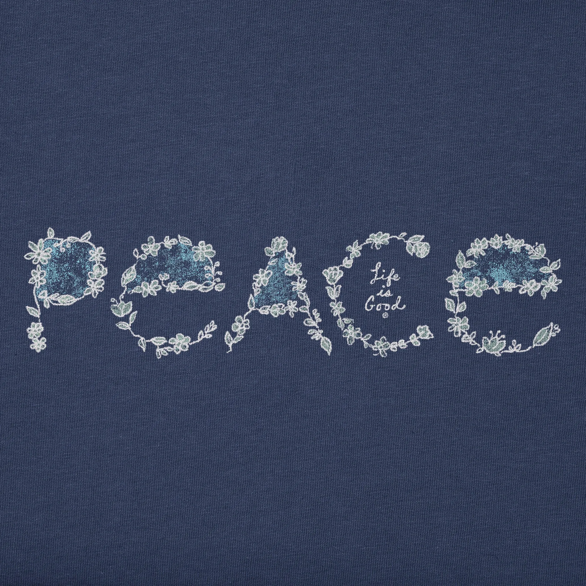 Women's Peace Flowers Short Sleeve Vee sold by Life is Good product image thumbnail 4