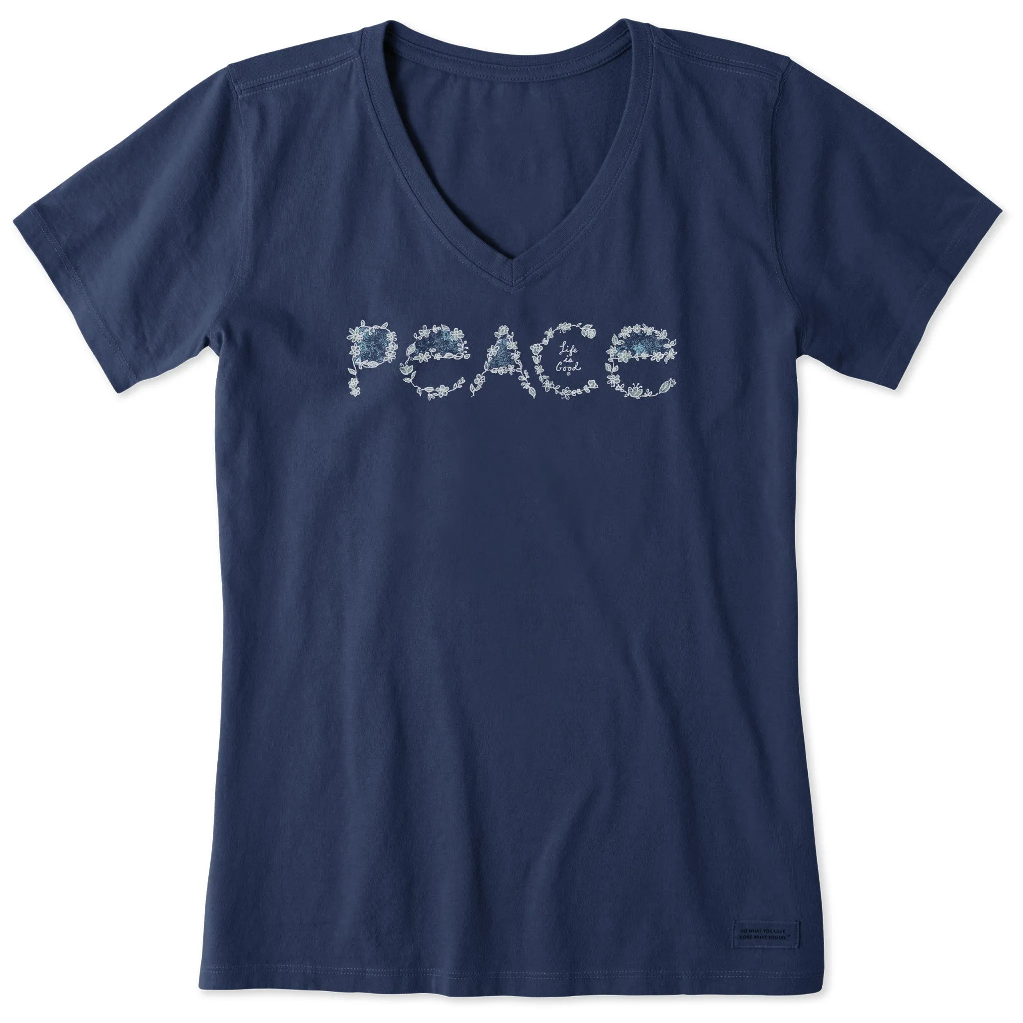 Women's Peace Flowers Short Sleeve Vee sold by Life is Good product image thumbnail 3