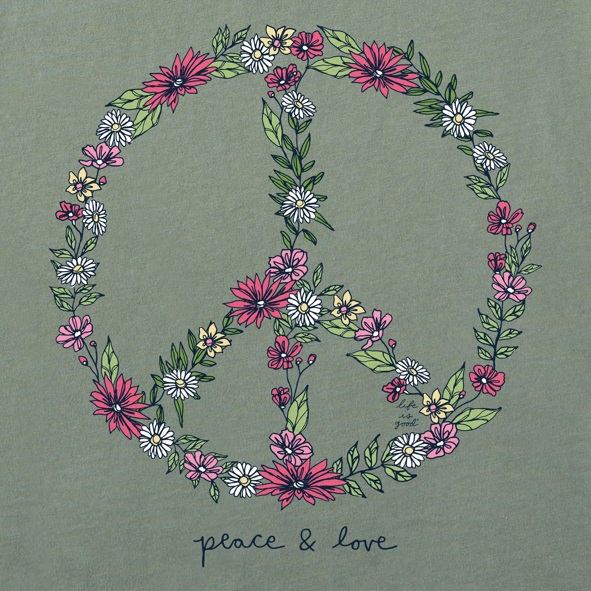 Women's Wildflower Love Peace Sign Short Sleeve Tee sold by Life is Good product image thumbnail 2