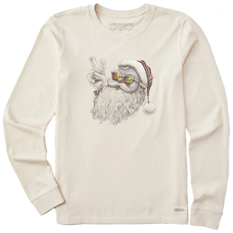 Women's Peaceful Santa Long Sleeve Crusher Tee made by Life is Good