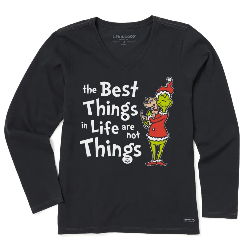 Women's Grinch and Max The Best Things Long Sleeve Crusher Vee made by Life is Good