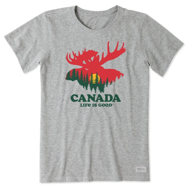 Women's Landscape Moose Canada Short Sleeve Crusher Tee sold by Life is Good