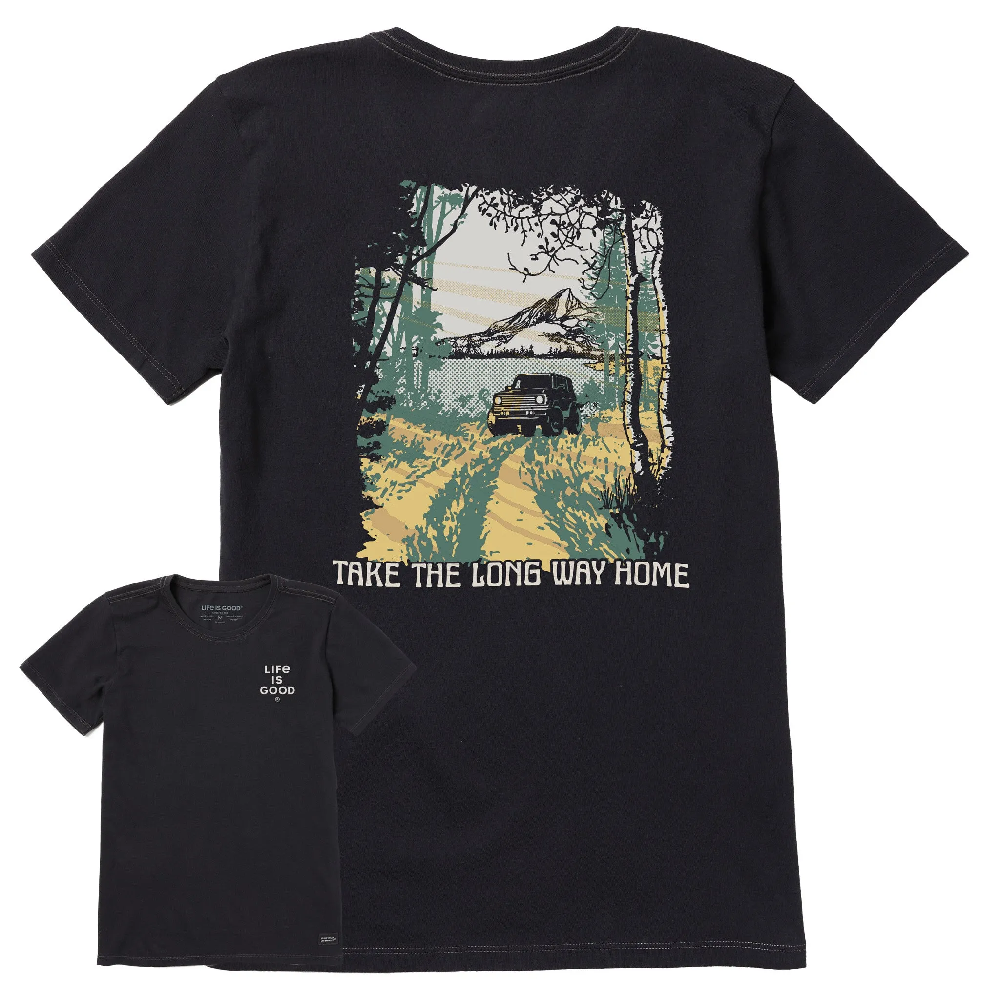 Women's Long Way Home Jeep Short Sleeve Crusher Tee sold by Life is Good
