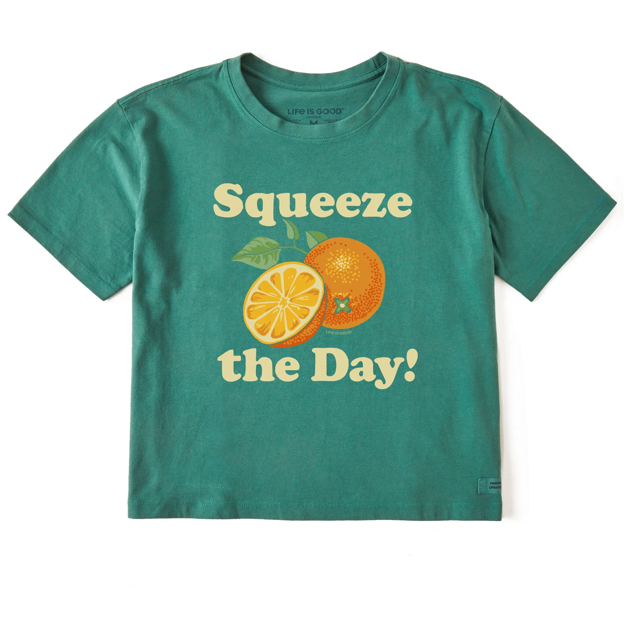 Women's Squeeze the Day Oranges Short Sleeve Crusher Boxy Tee sold by Life is Good product image thumbnail 3