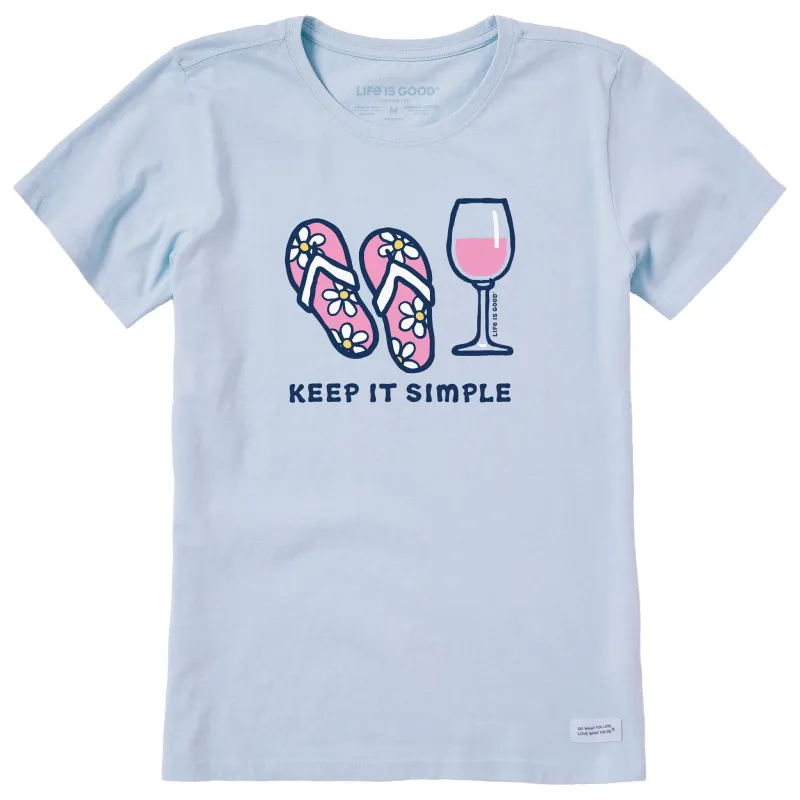 Women's Keep it Simple Flip Flops Short Sleeve Crusher Tee sold by Life is Good