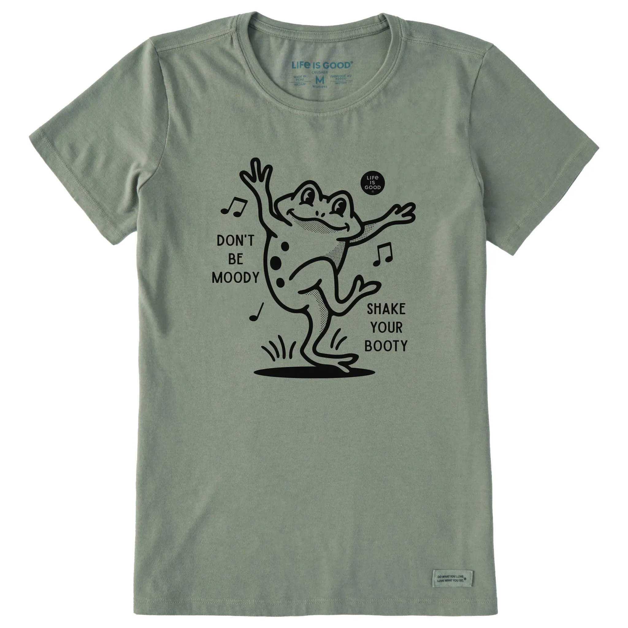 Women's Shake Your Booty Frog Short Sleeve Crusher Tee sold by Life is Good