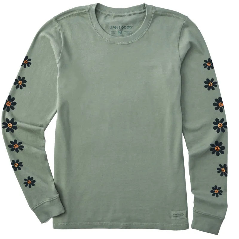 Women's Pumpkin Flowers Long Sleeve Crusher Tee made by Life is Good