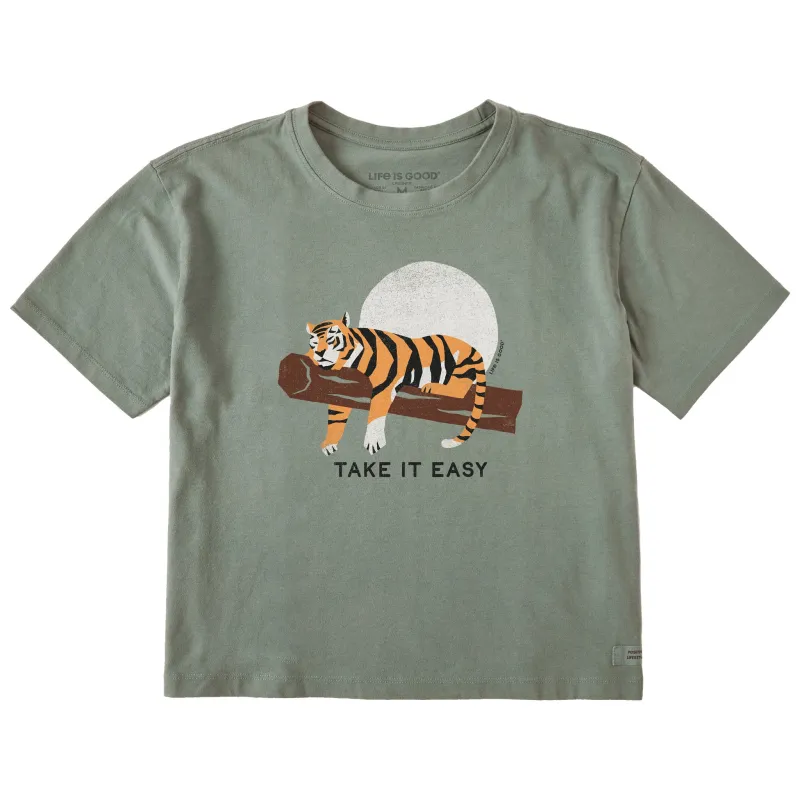 Women's Take It Easy Tiger Short Sleeve Crusher Boxy Tee sold by Life is Good