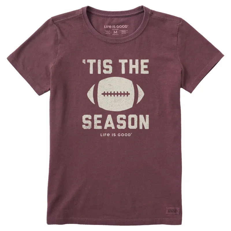 Women's Tis The Football Season Short Sleeve Crusher Tee sold by Life is Good
