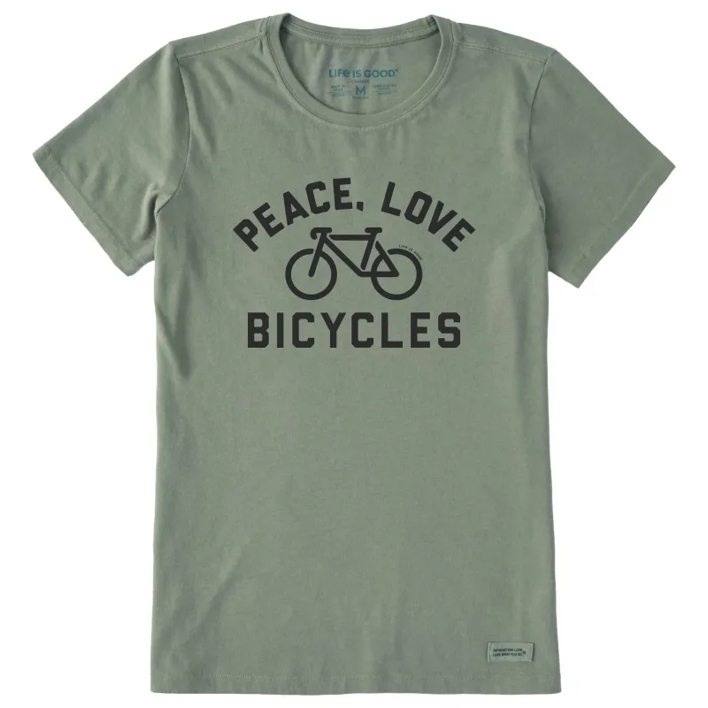 Women's Peace Love Bicycles Short Sleeve Crusher Tee sold by Life is Good