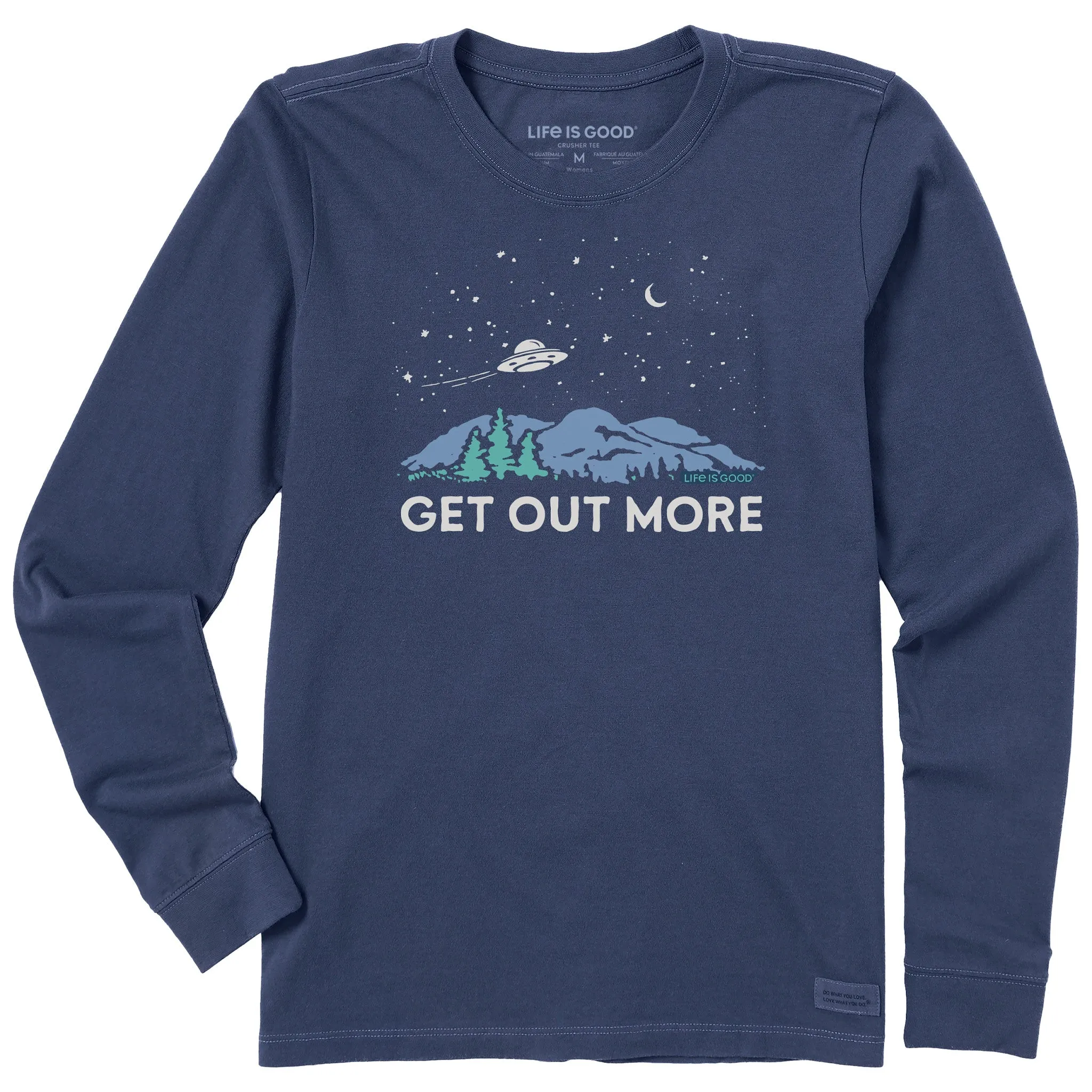 Women's Get Out More UFO Long Sleeve Crusher Tee sold by Life is Good