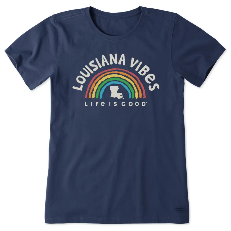 Women's Louisiana Rainbow Vibes Short Sleeve Crusher Tee sold by Life is Good