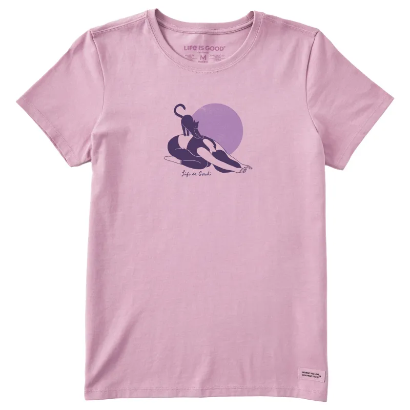 Women's Downward Cat Yoga Short Sleeve Crusher Tee sold by Life is Good