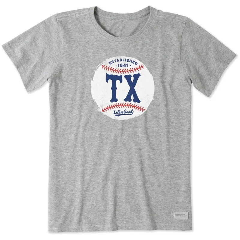 Women's Texas Baseball Short Sleeve Crusher Tee sold by Life is Good