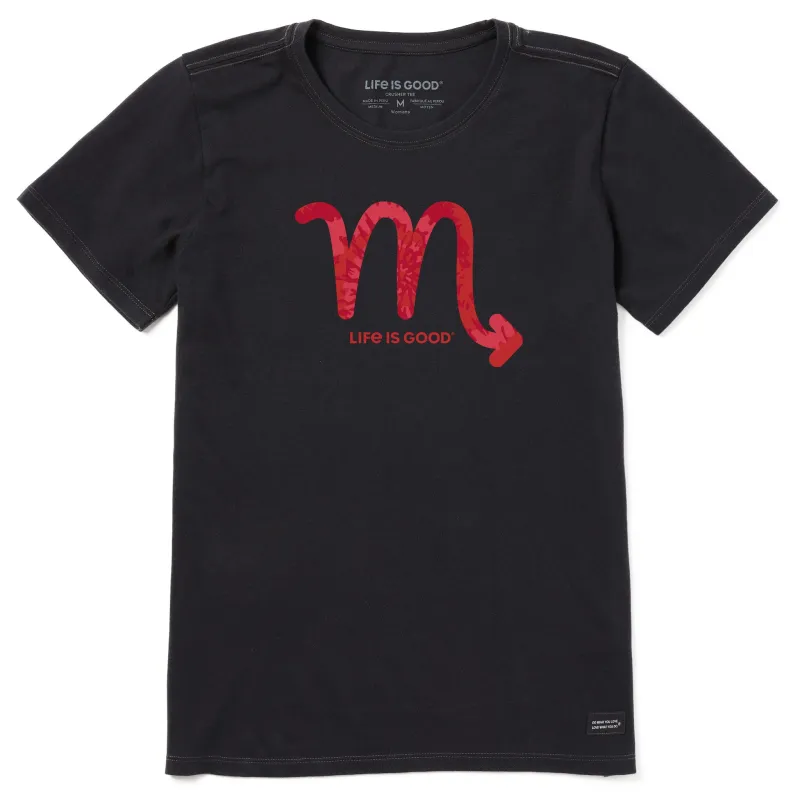 Women's Scorpio  Sign Tie Dye Short Sleeve Crusher Tee sold by Life is Good