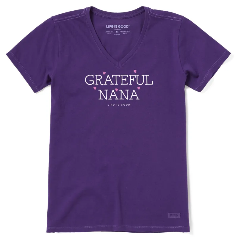 Women's Grateful Nana Short Sleeve Crusher Vee sold by Life is Good
