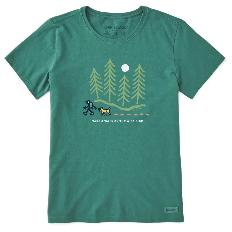 Women's Hiking Though the Woods Wildside Short Sleeve Crusher Tee sold by Life is Good