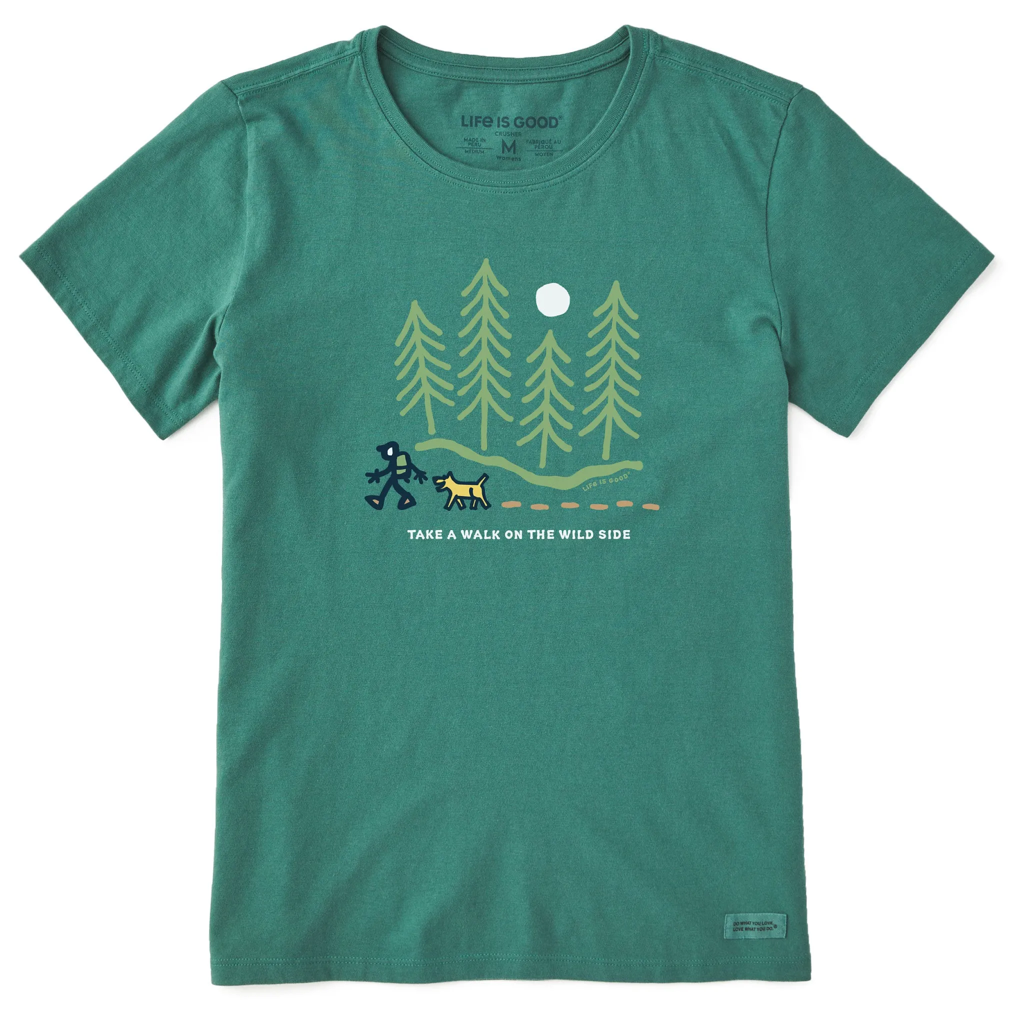 Women's Hiking Though the Woods Wildside Short Sleeve Crusher Tee sold by Life is Good