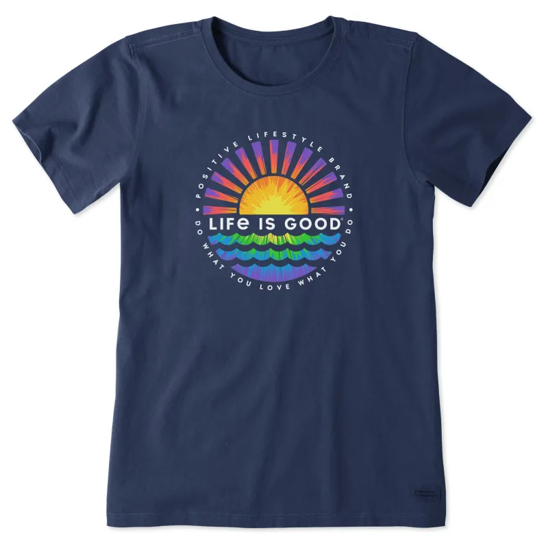 Women's Tie Dye Sunset Burst Short Sleeve Tee sold by Life is Good