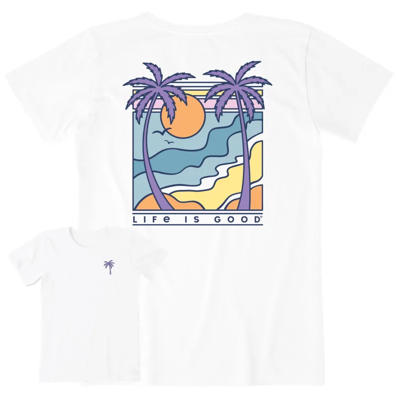 Women's Retro Palms Scene Short Sleeve Tee sold by Life is Good