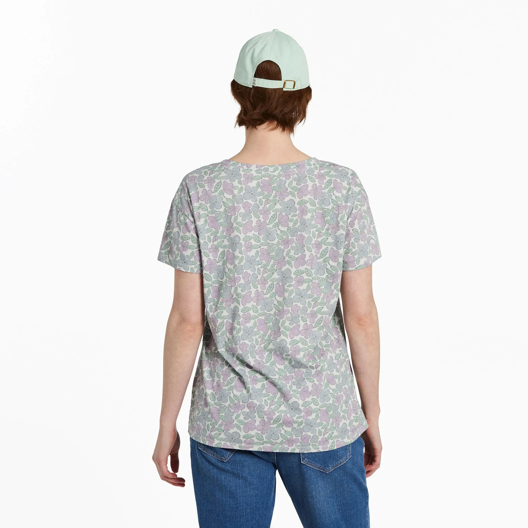 Women's Woodblock Floral Pattern Crusher-LITE Easy Vee sold by Life is Good product image thumbnail 3