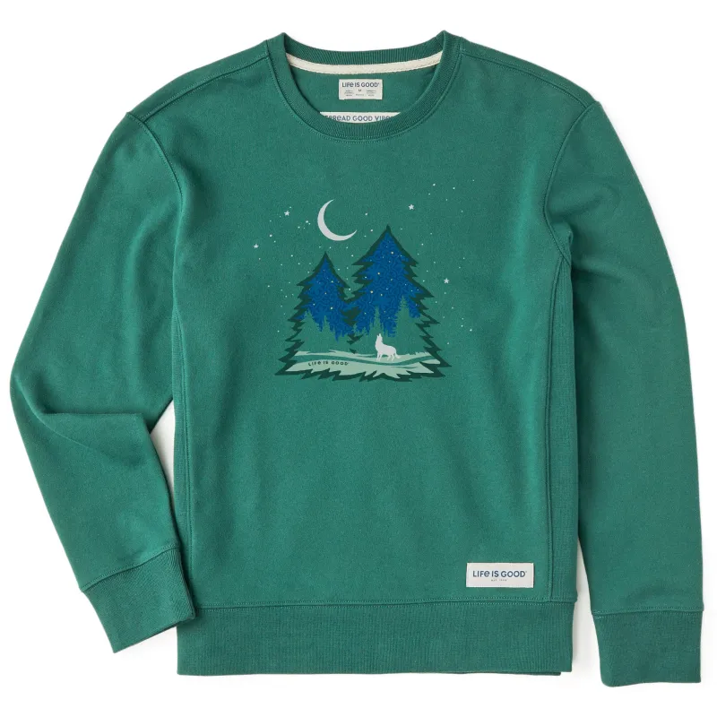 Women's Macro Evergreen Wolf Simply True Crew sold by Life is Good