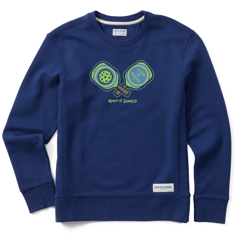 Women's Keep It Simple Pickleball Simply True Fleece Crew sold by Life is Good
