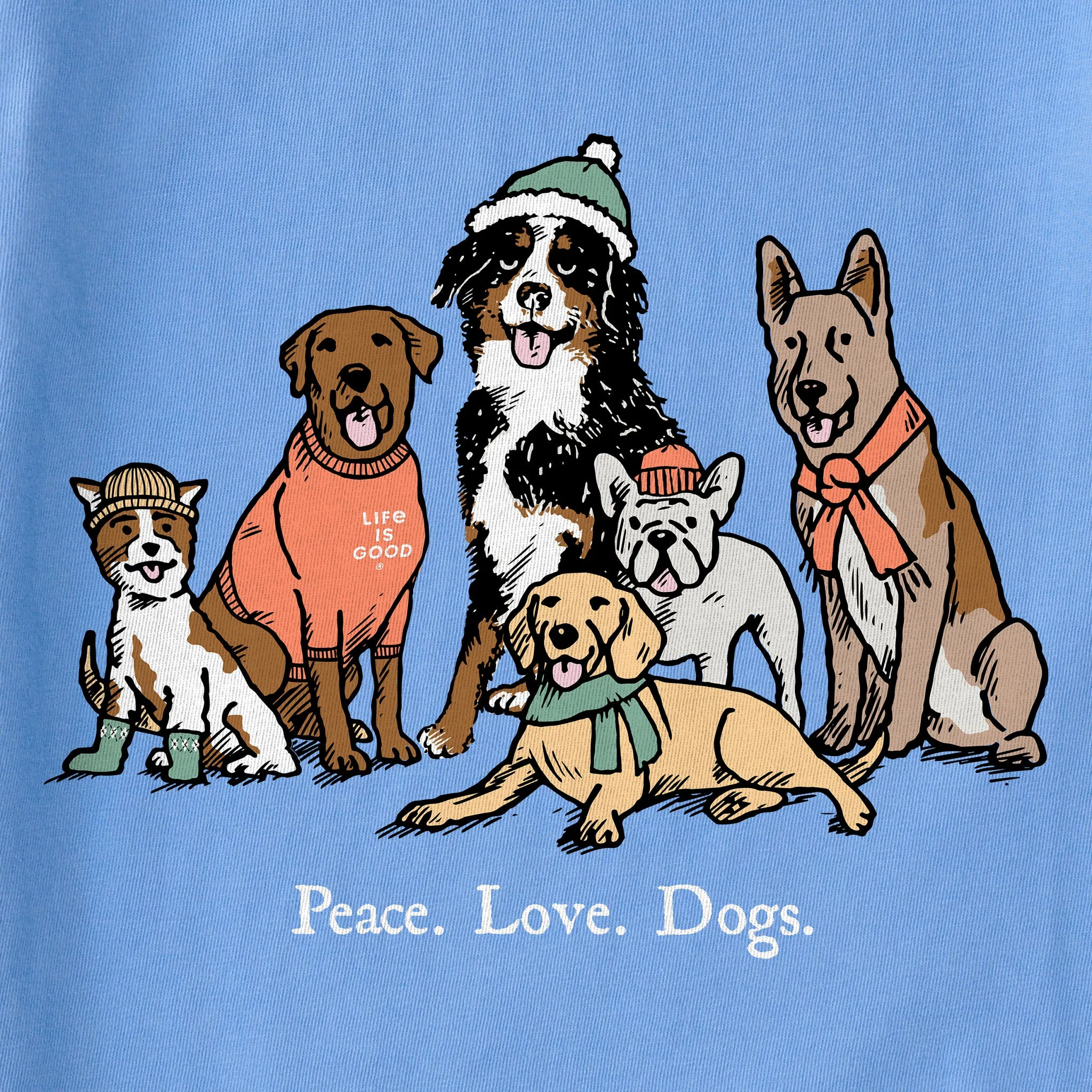 Women's Peace Love Dogs Winter Long Sleeve Crusher Tee sold by Life is Good product image thumbnail 2