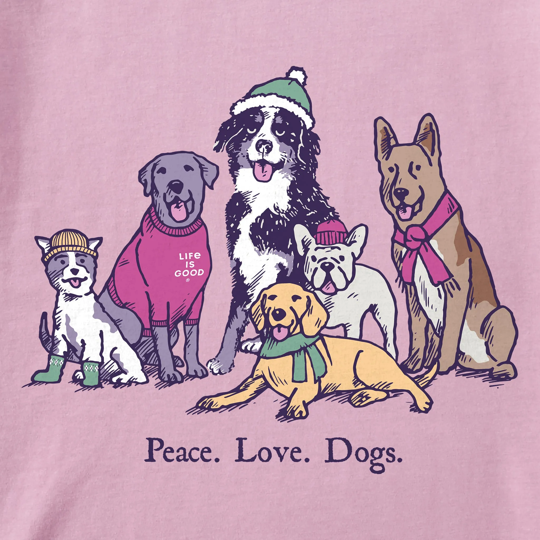 Women's Peace Love Dogs Winter Long Sleeve Crusher Tee sold by Life is Good product image thumbnail 4